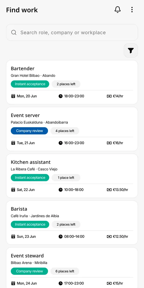 Diseño de la app: encuentra un turno.